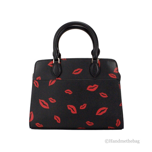Kate Spade Madison Small Lip Toss Printed Leather Satchel