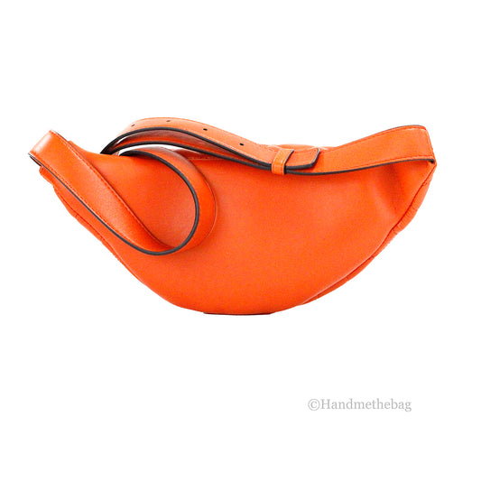 Versace Small Dark Orange Quilted Lamb Leather Belt Bag