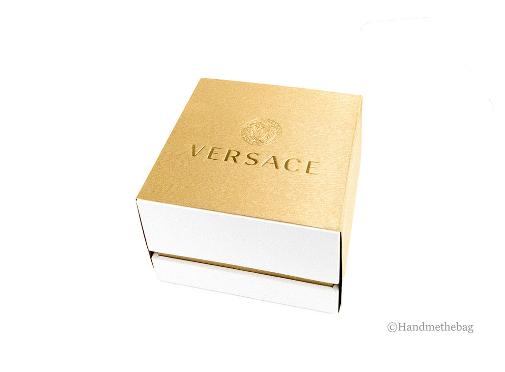 versace VE2O00122 halo dial watch box on white background