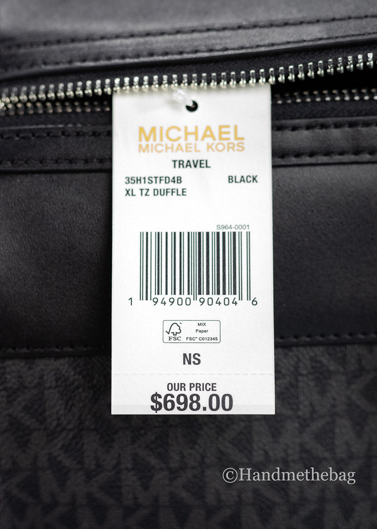 Michael Kors Travel Extra Large Black Duffel Travel Bag