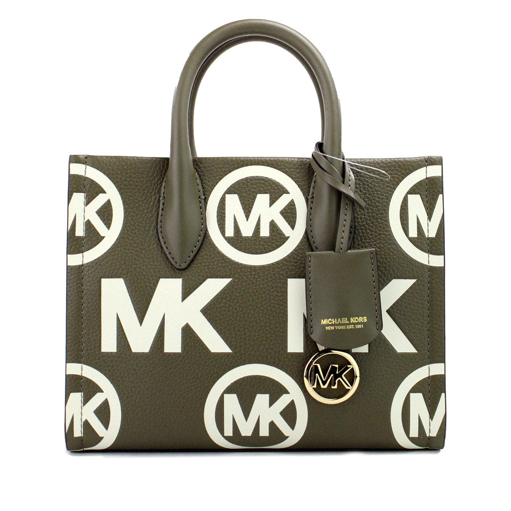 Michael Kors, Bags, Michael Kors Mirella Small Shopper Top Zip Crossbody Bag  Brown Logo Mk