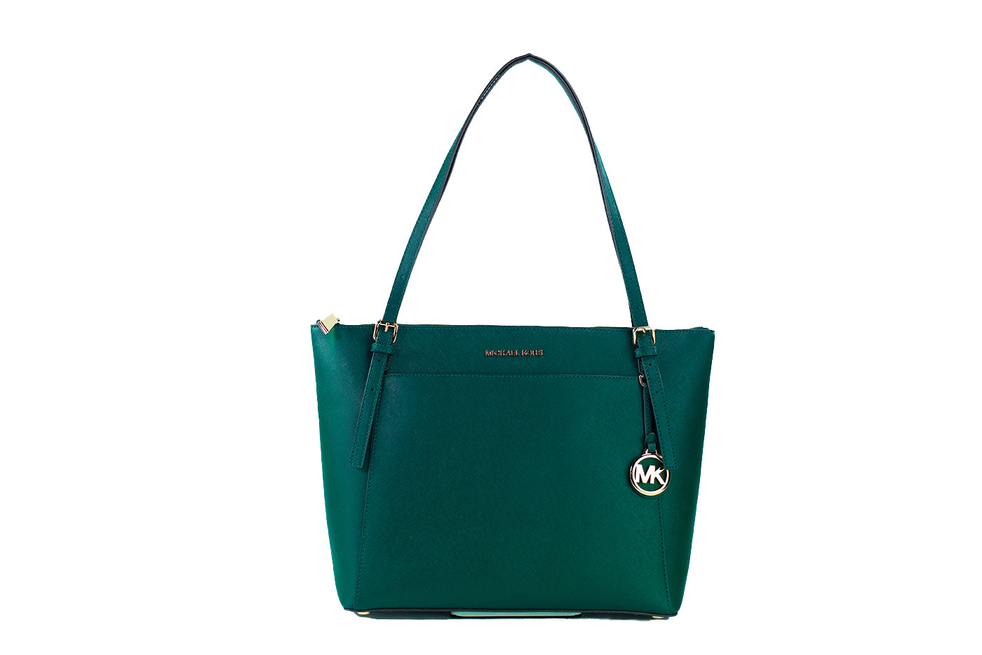 Michael Kors Voyager Travel Shoulder Tote Racing Green Saffiano Leather 