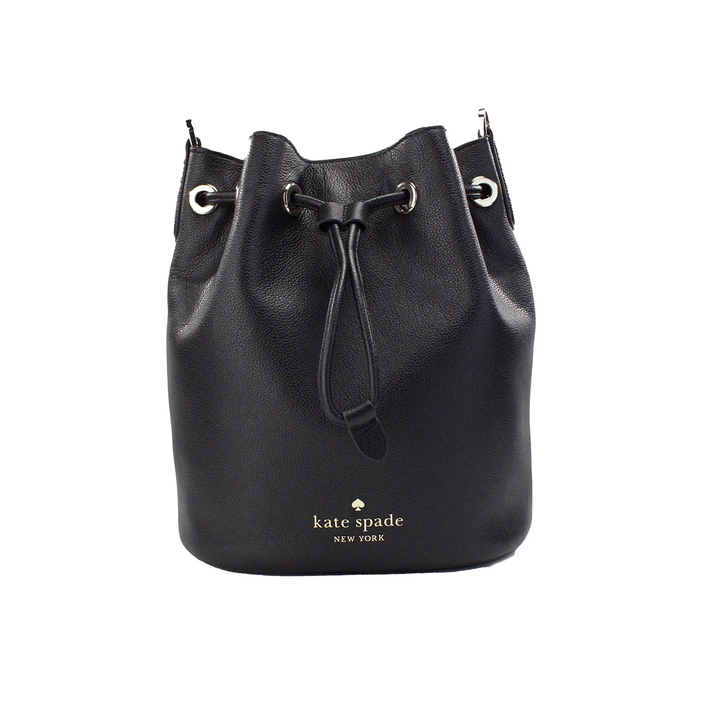 Kate Spade Rosie Medium Black Pebble Leather Bucket Bag