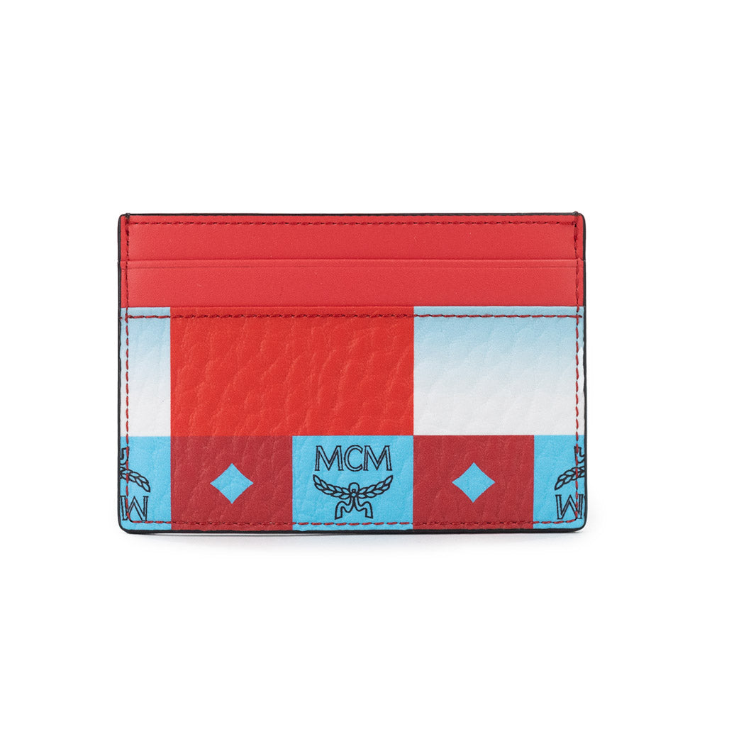 Mcm Aren Small Checkerboard Leather Bifold Wallet