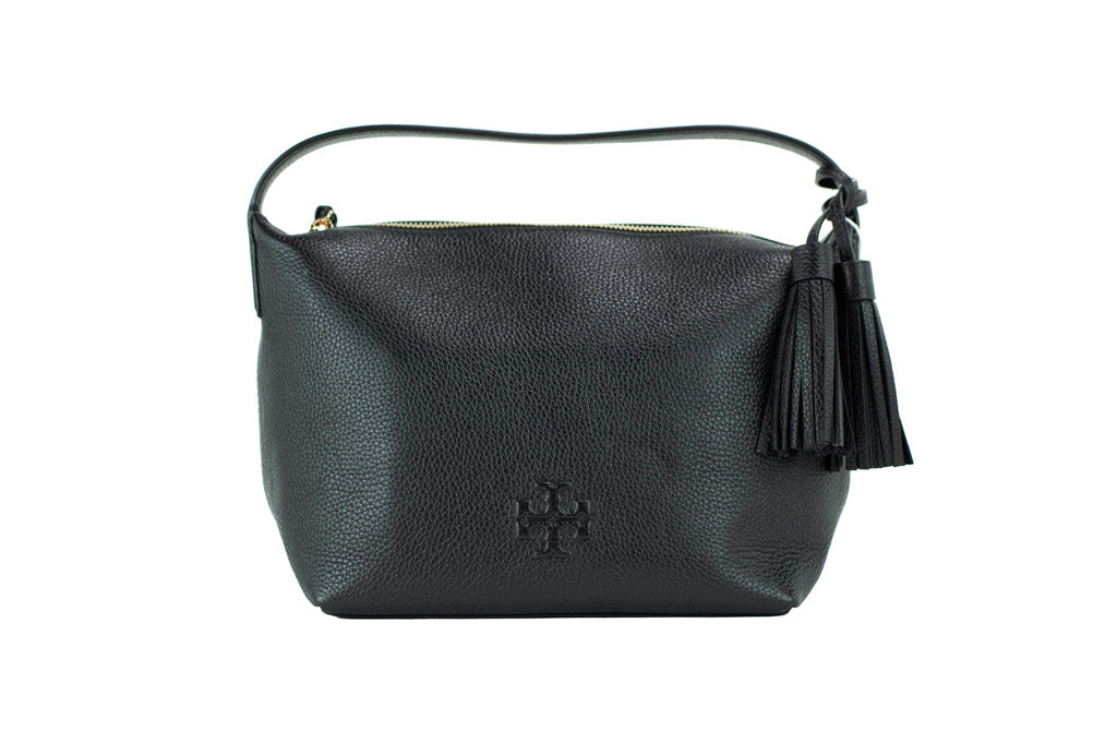 Tory Burch (86884) Thea Small Black Pebbled Leather Slouchy Shoulder H