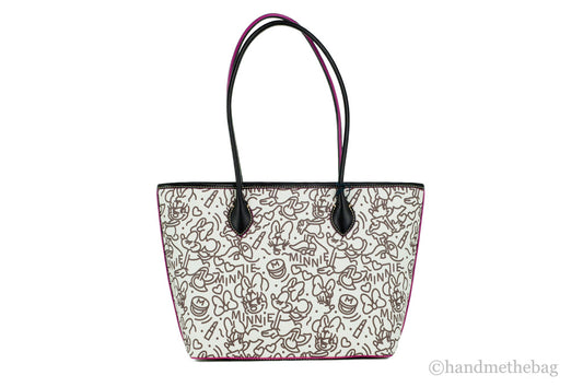 Dooney & Bourke Minnie Mouse line art tote back on white background