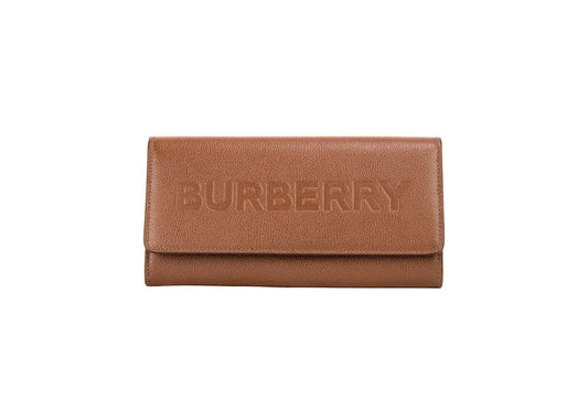burberry porter tan clutch wallet on white background