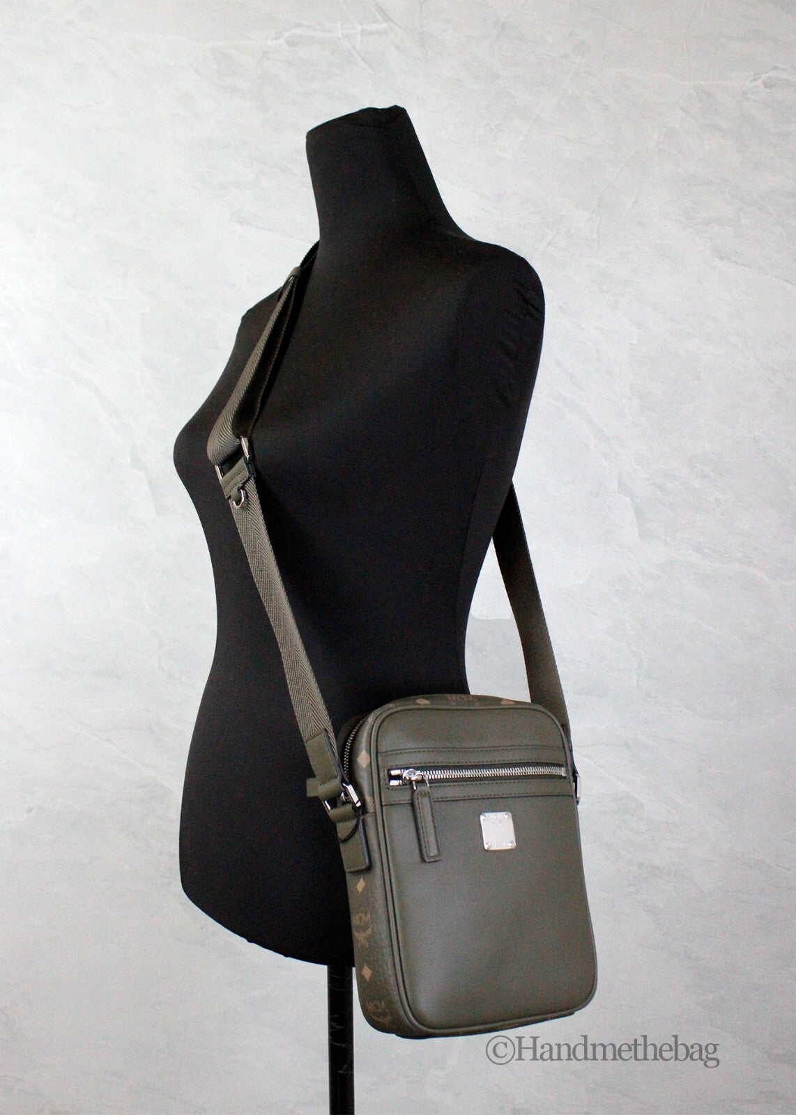 MCM Visetos Leather Camera Crossbody Bag