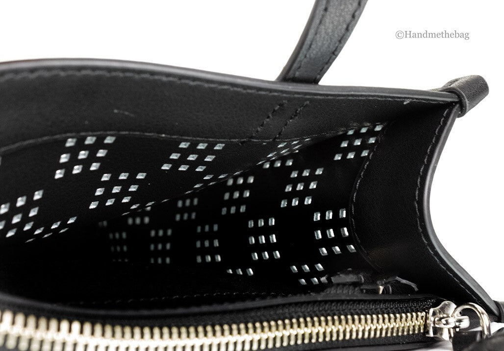 Marc Jacobs Mini Grind Cotton Perforated Leather Crossbody Tote Bag Purse