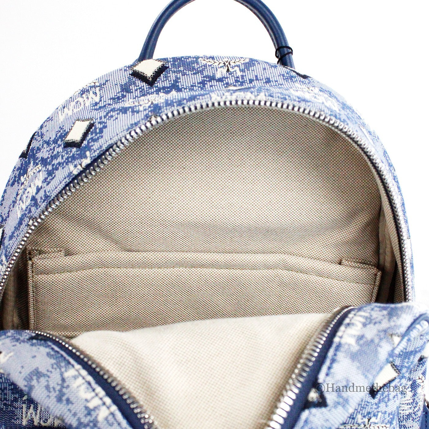 MCM Denim Stark Small Jacquard Backpack