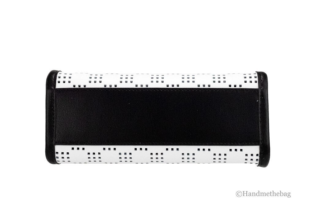 Marc Jacobs Mini Grind Cotton Perforated Leather Crossbody Tote Bag Purse