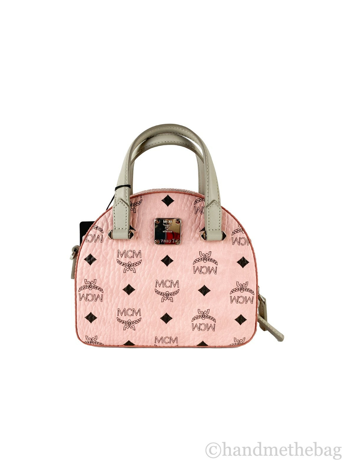 MCM Signature Half Moon Top Handle Crossbody Bag