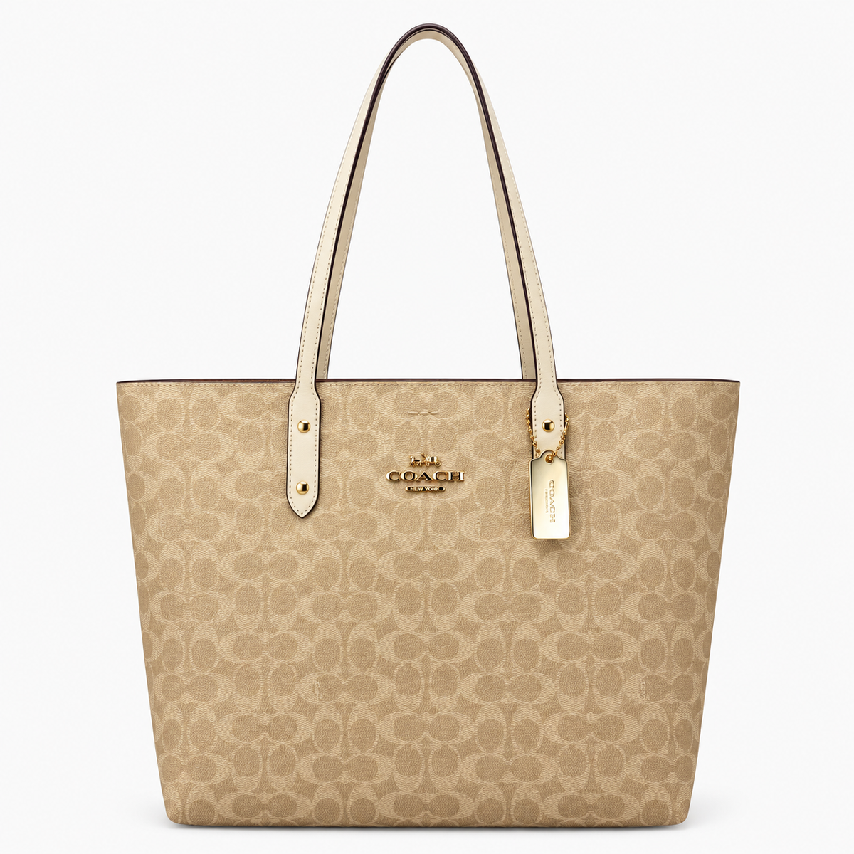 Coach Signature Canvas Town Tote Shoulder Bag