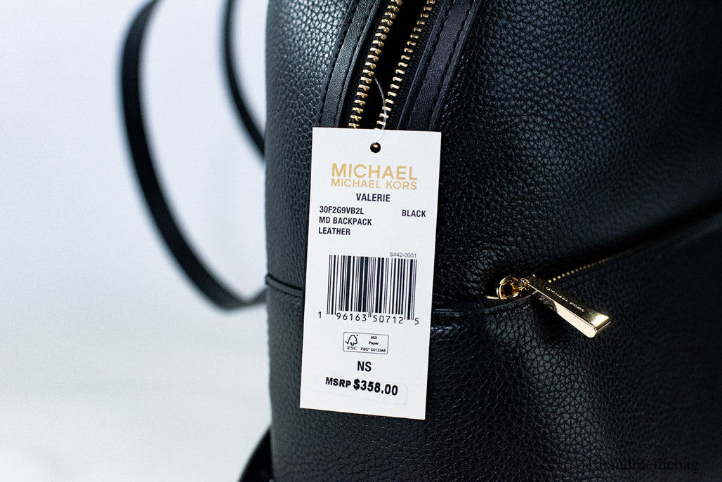 Michael Kors Valerie Medium Black Leather Shoulder Backpack