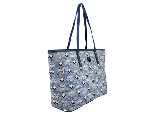 MCM Aren Denim Blue Shoulder Tote Bag