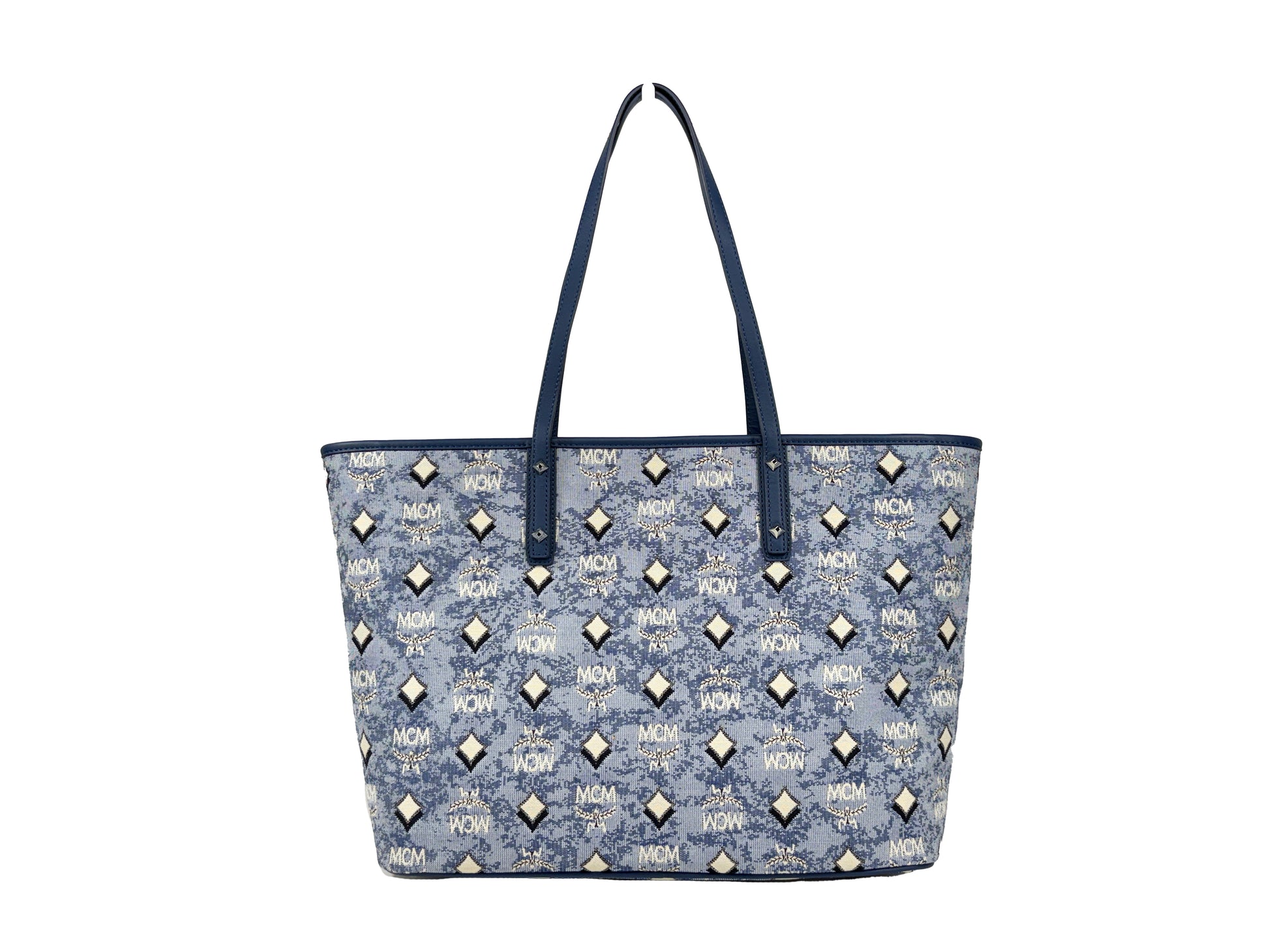 MCM Aren Denim Blue Shoulder Tote Bag