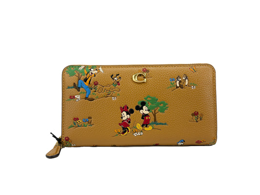 Coach X Disney Mickey and Friends Leather Accordion Zip Wallet