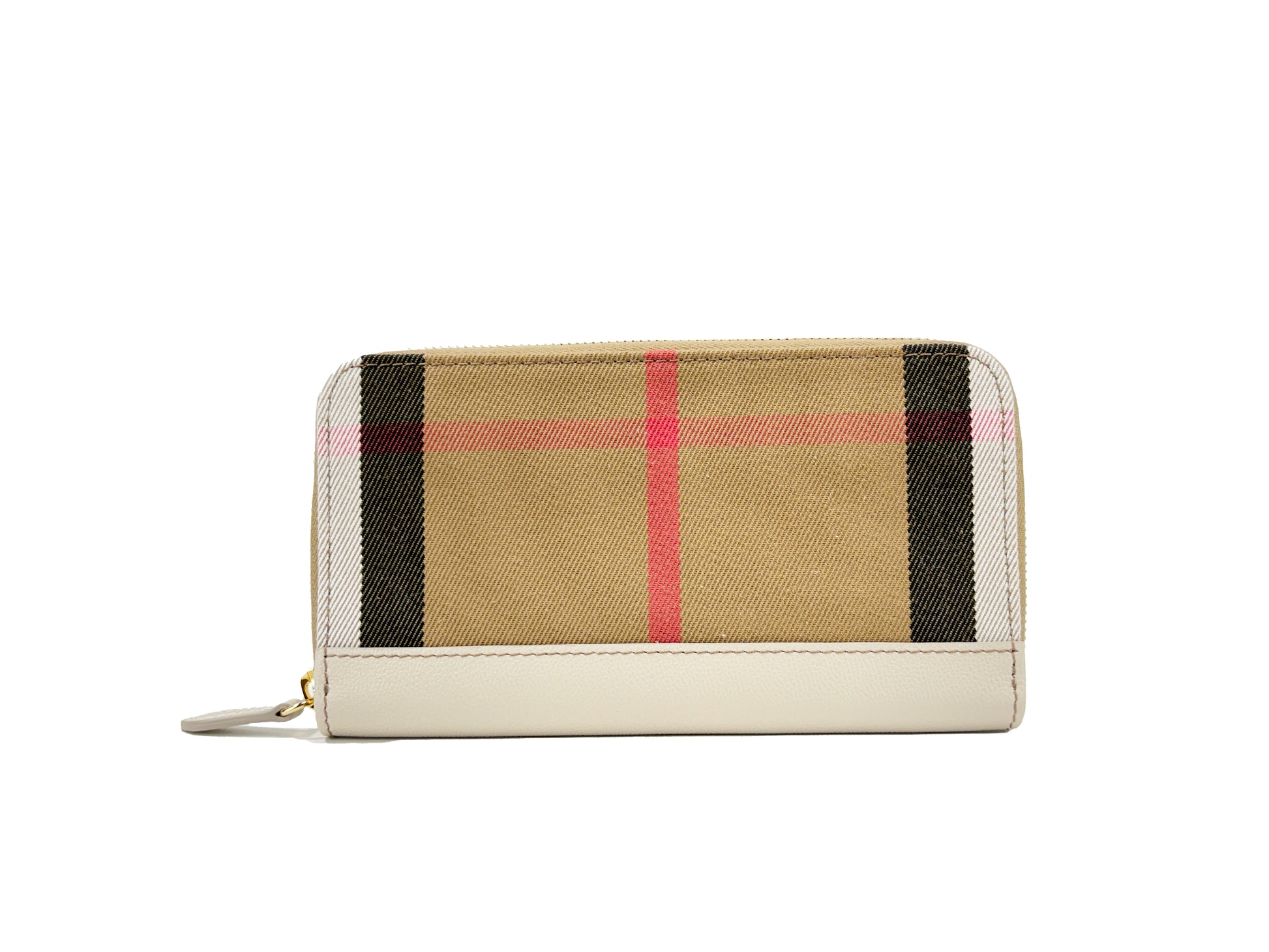 Burberry Check Large Zip Around Wallet