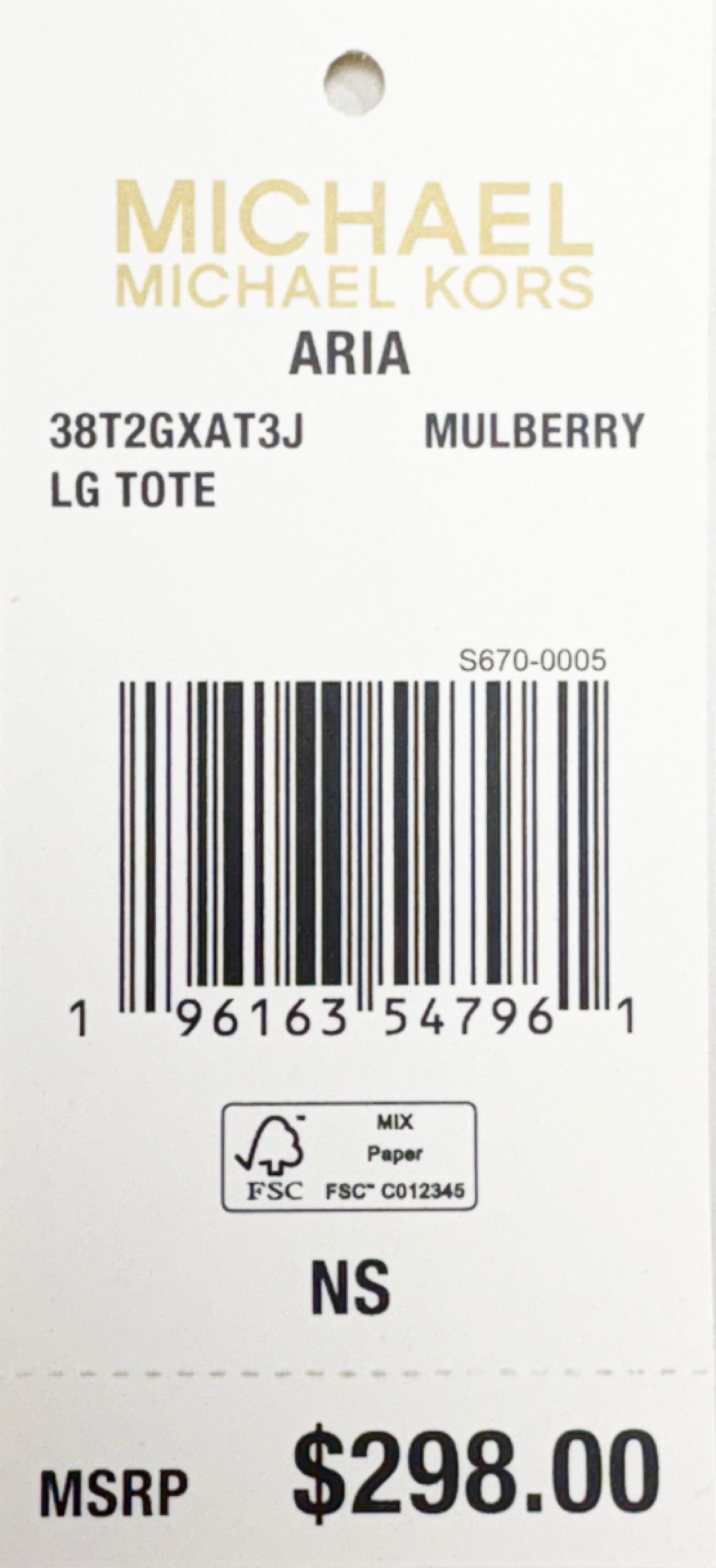 Michael Kors Aria Large Tote Bag Purse