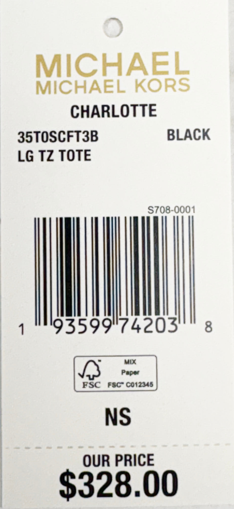 Michael Kors Charlotte Leather Large Top Zip Bag