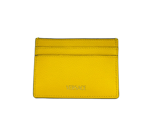 Versace Mini Medusa Yellow Leather Slim Card Case Wallet