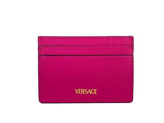 Versace Mini Medusa Grainy Leather Slim Card Case Wallet