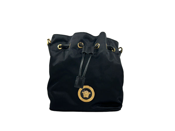Versace Small Nylon Medusa Bucket Chain Crossbody Bag