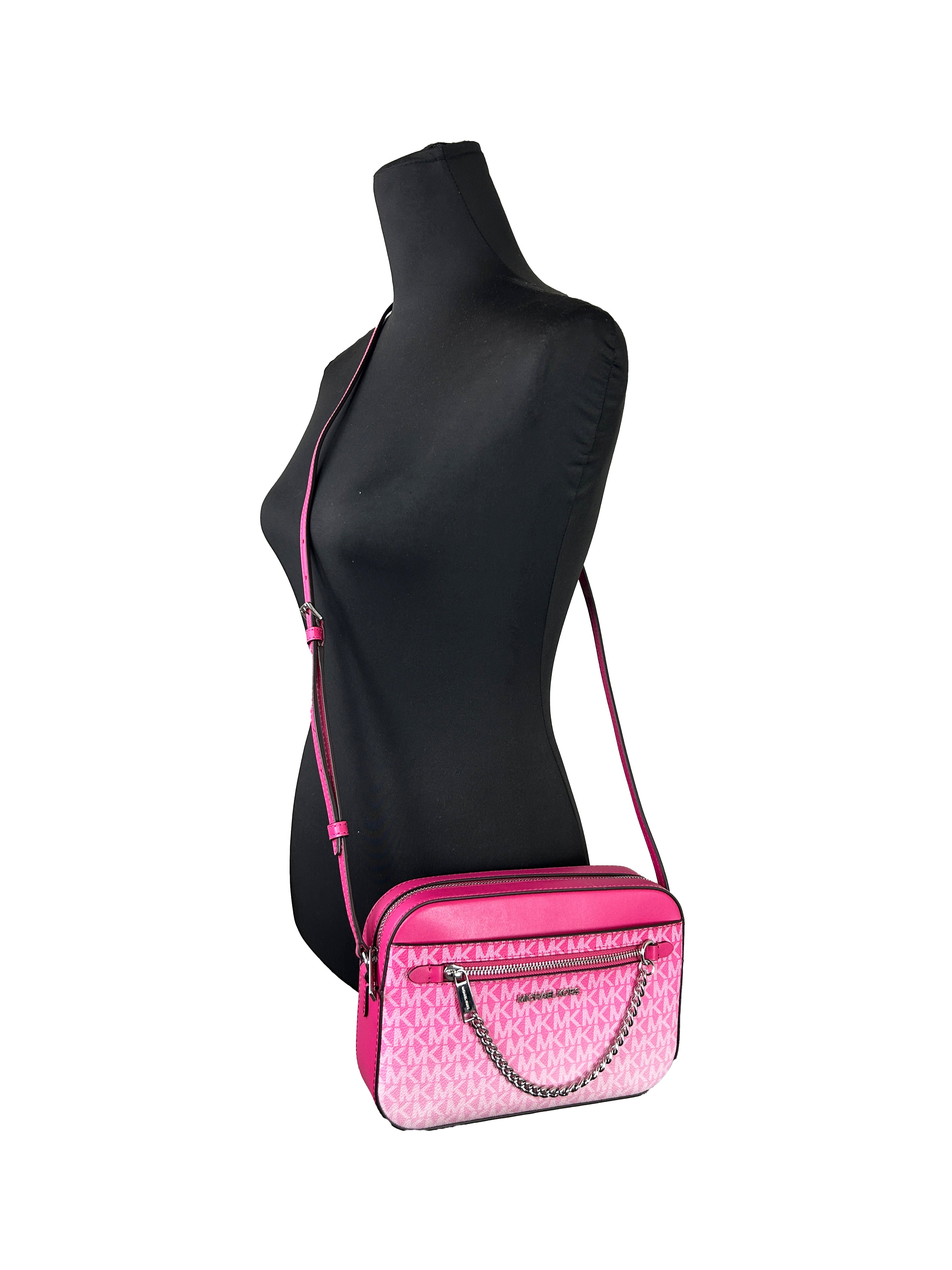 Michael Kors East West Ombre Leather Zip Chain Crossbody Bag