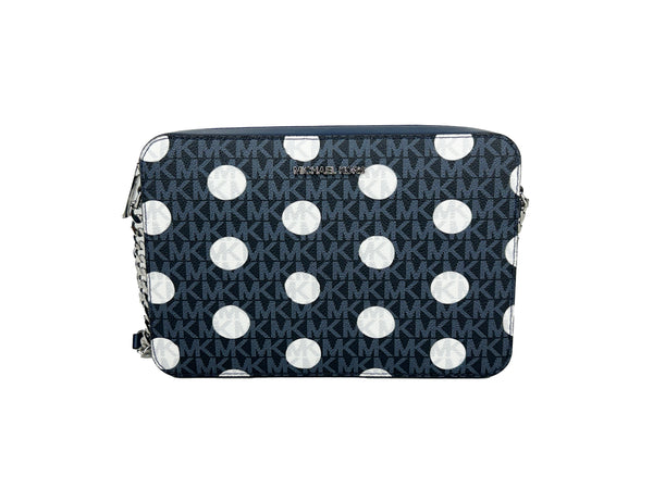 Michael Kors East West Leather Zip Chain Crossbody Bag