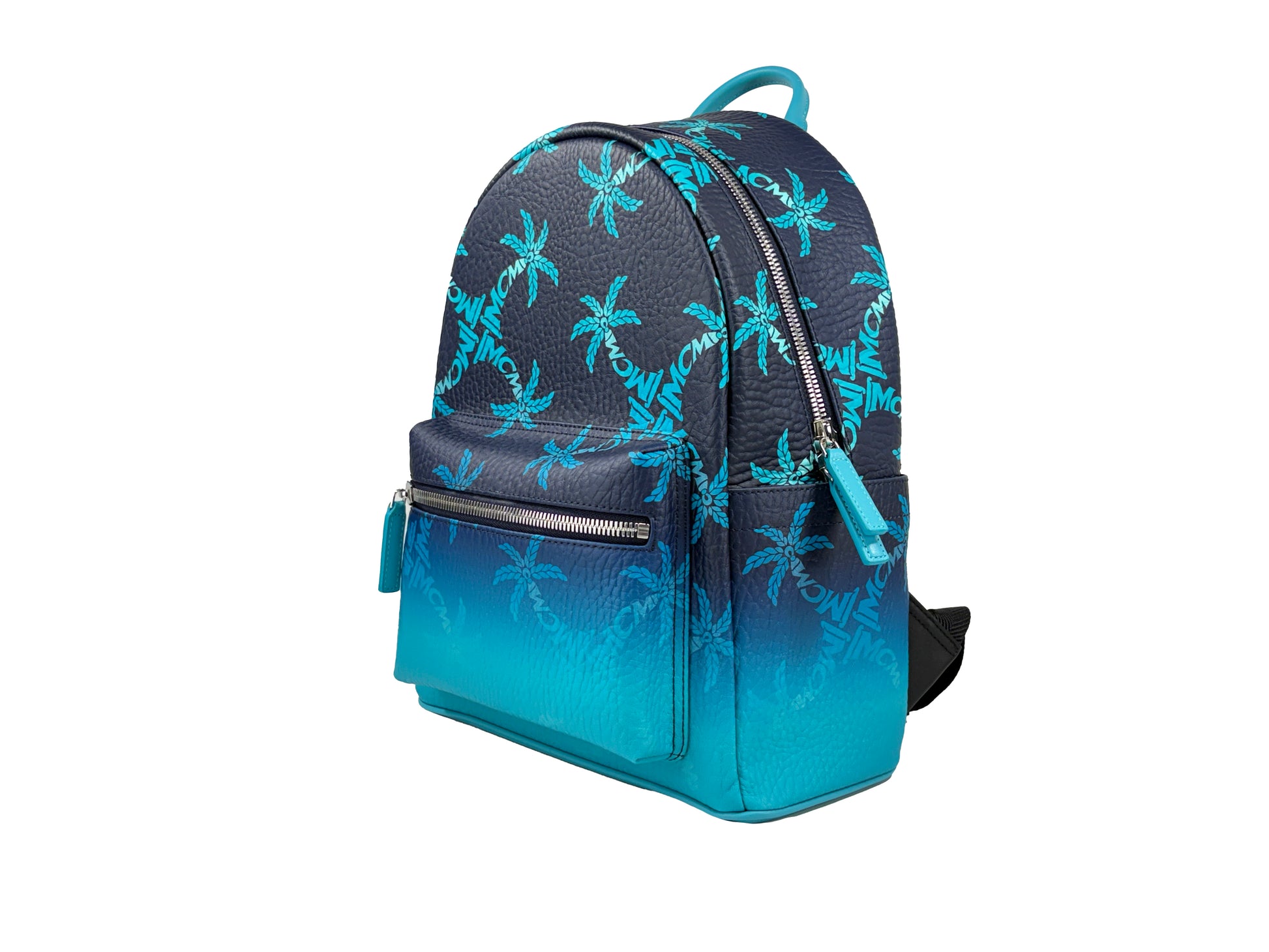 MCM Stark Palm Tree Leather Backpack Bookbag