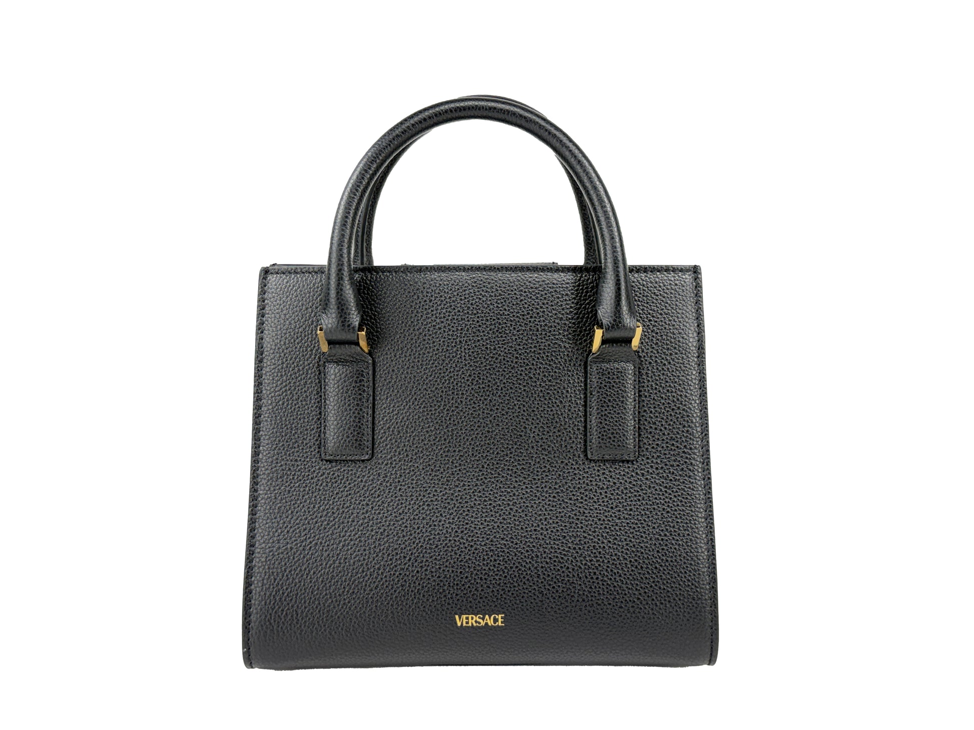 Versace Virtus Small Leather Top Handle Satchel Bag