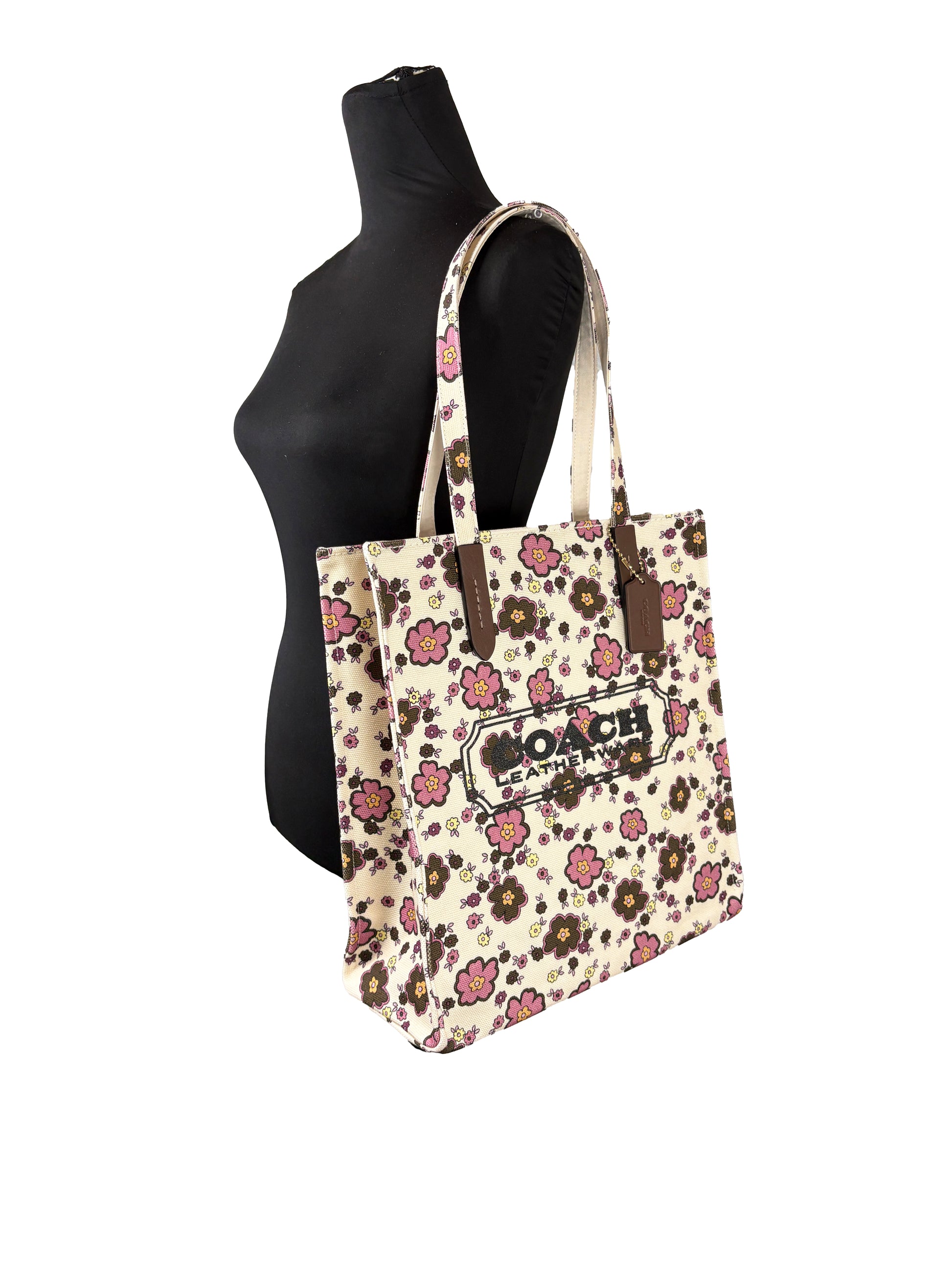 Coach Floral Print Canvas Tote Bag