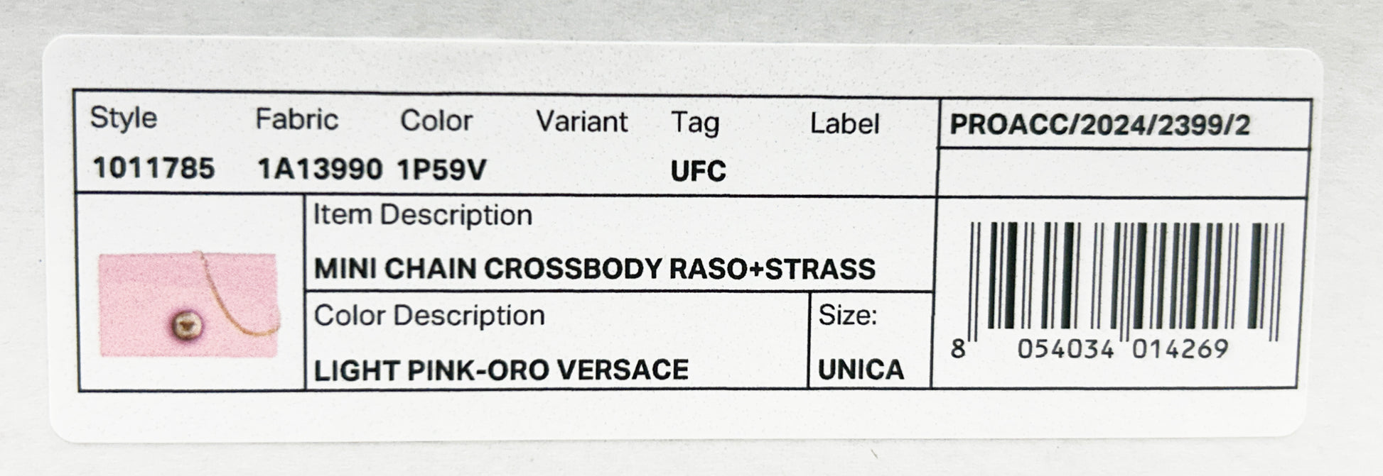Versace Medusa Crystal Satin Mini Chain Crossbody