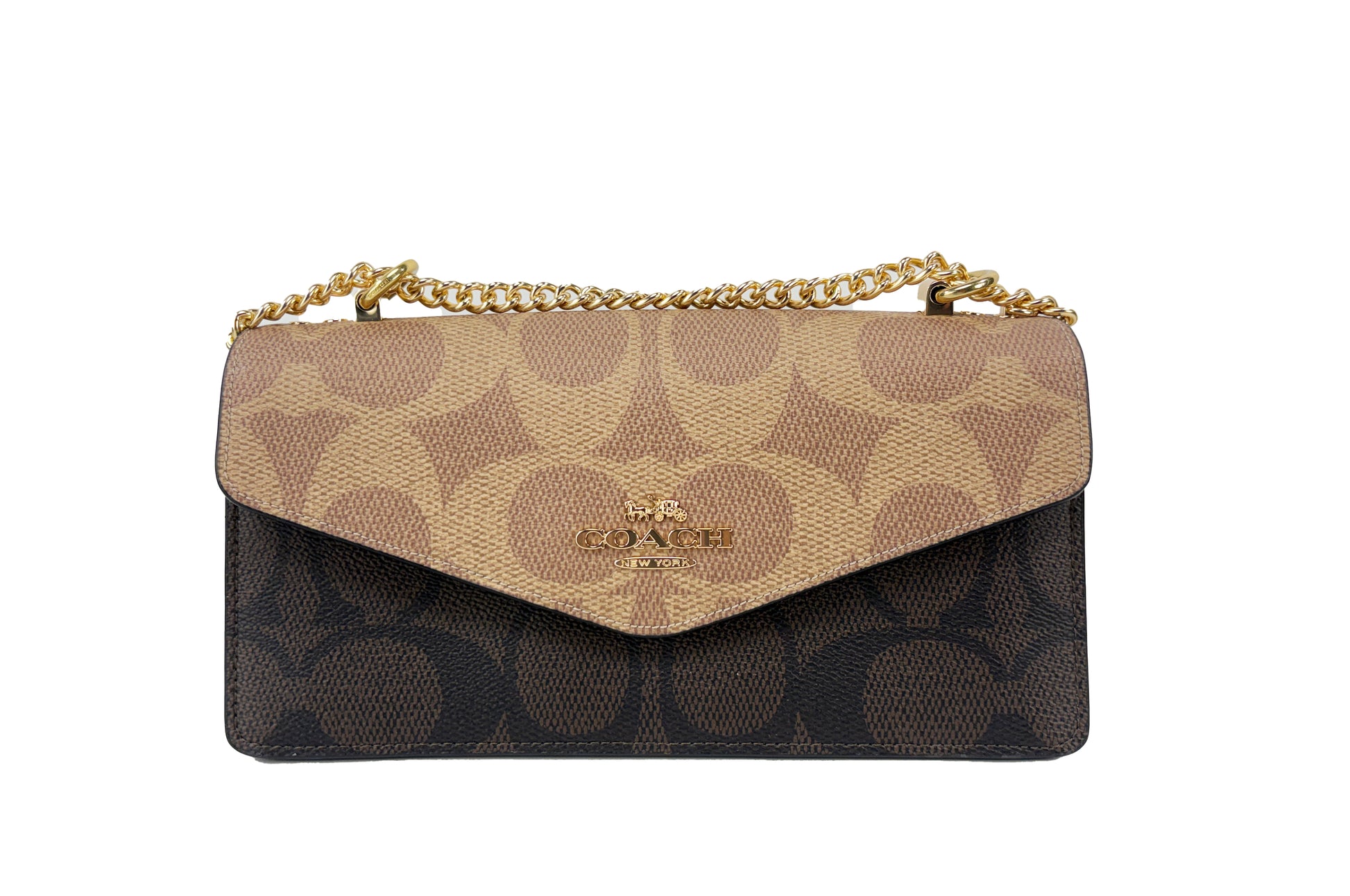 Coach Signature Block Klare Envelope Crossbody Bag