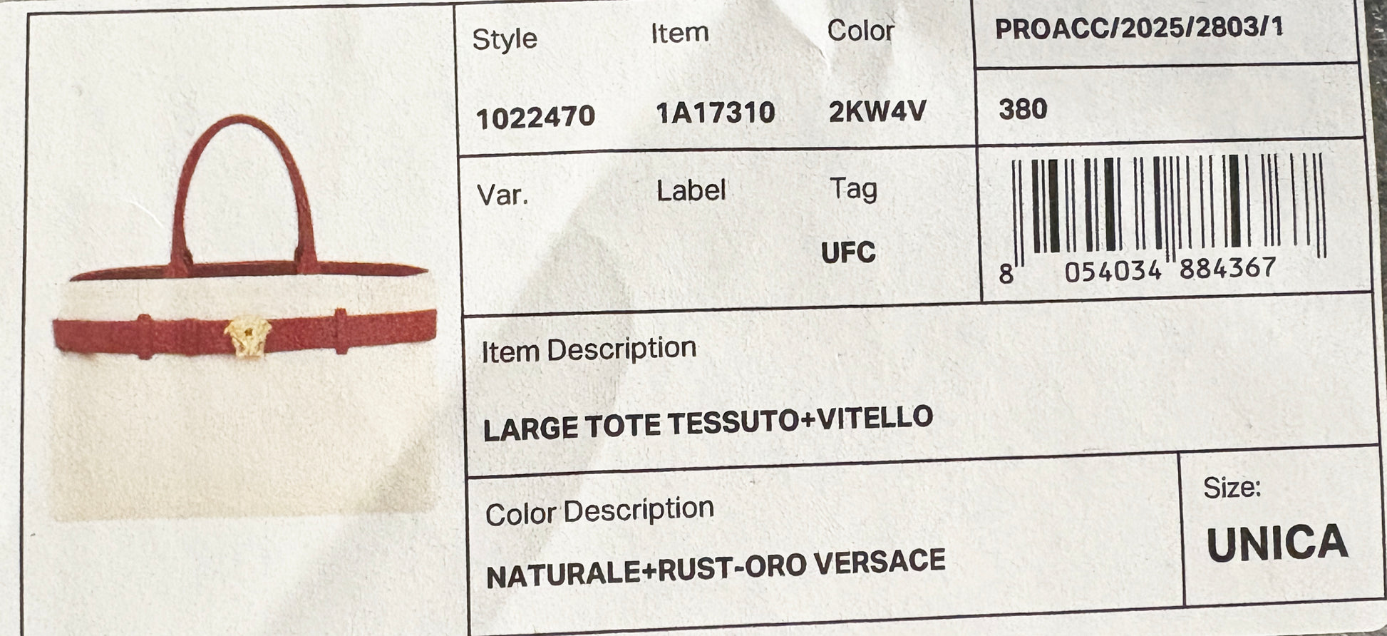Versace Medusa Large Canvas Belt Large Tote Bag