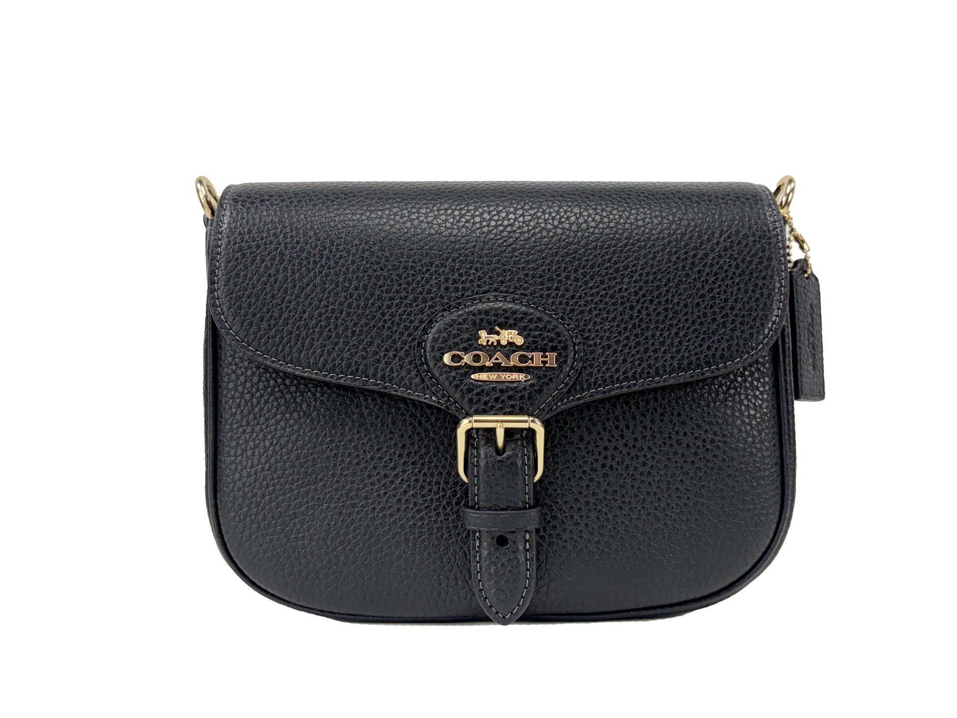 Coach Pebbled Leather Amelia Saddle Shoulder Bag