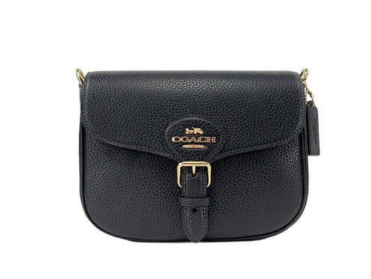 Coach Pebbled Leather Amelia Saddle Shoulder Bag
