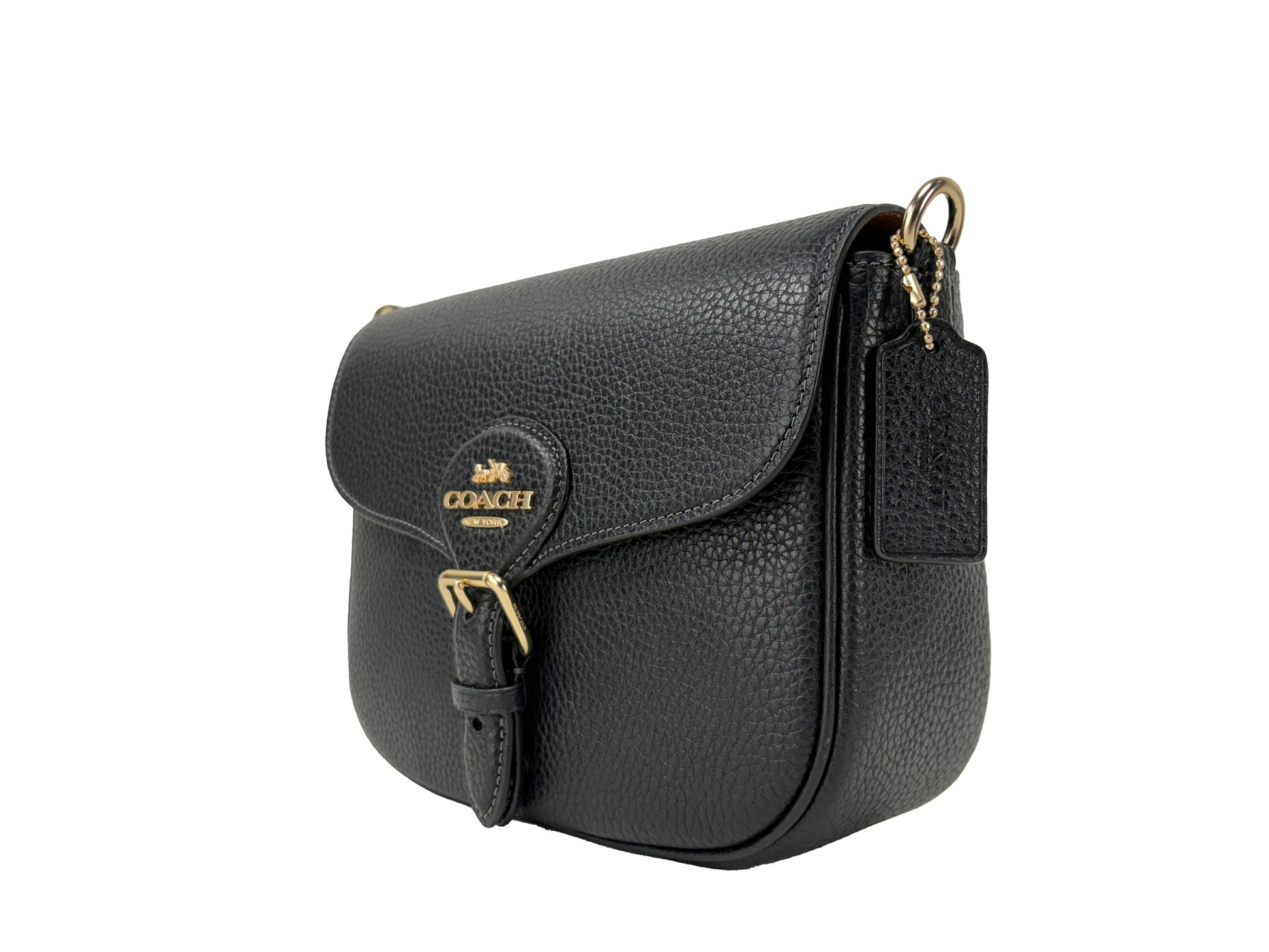 Coach Pebbled Leather Amelia Saddle Shoulder Bag
