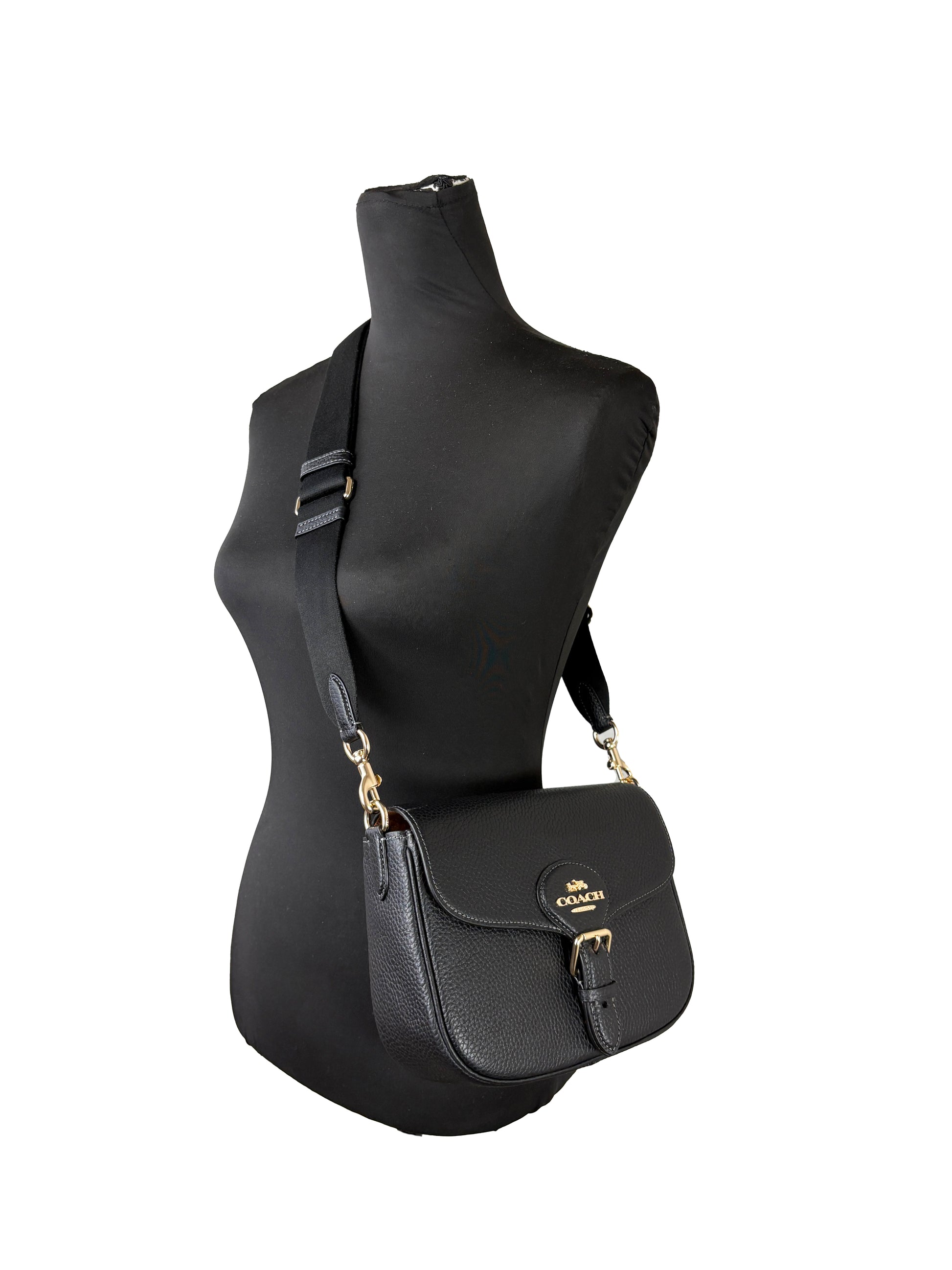 Coach Pebbled Leather Amelia Saddle Shoulder Bag