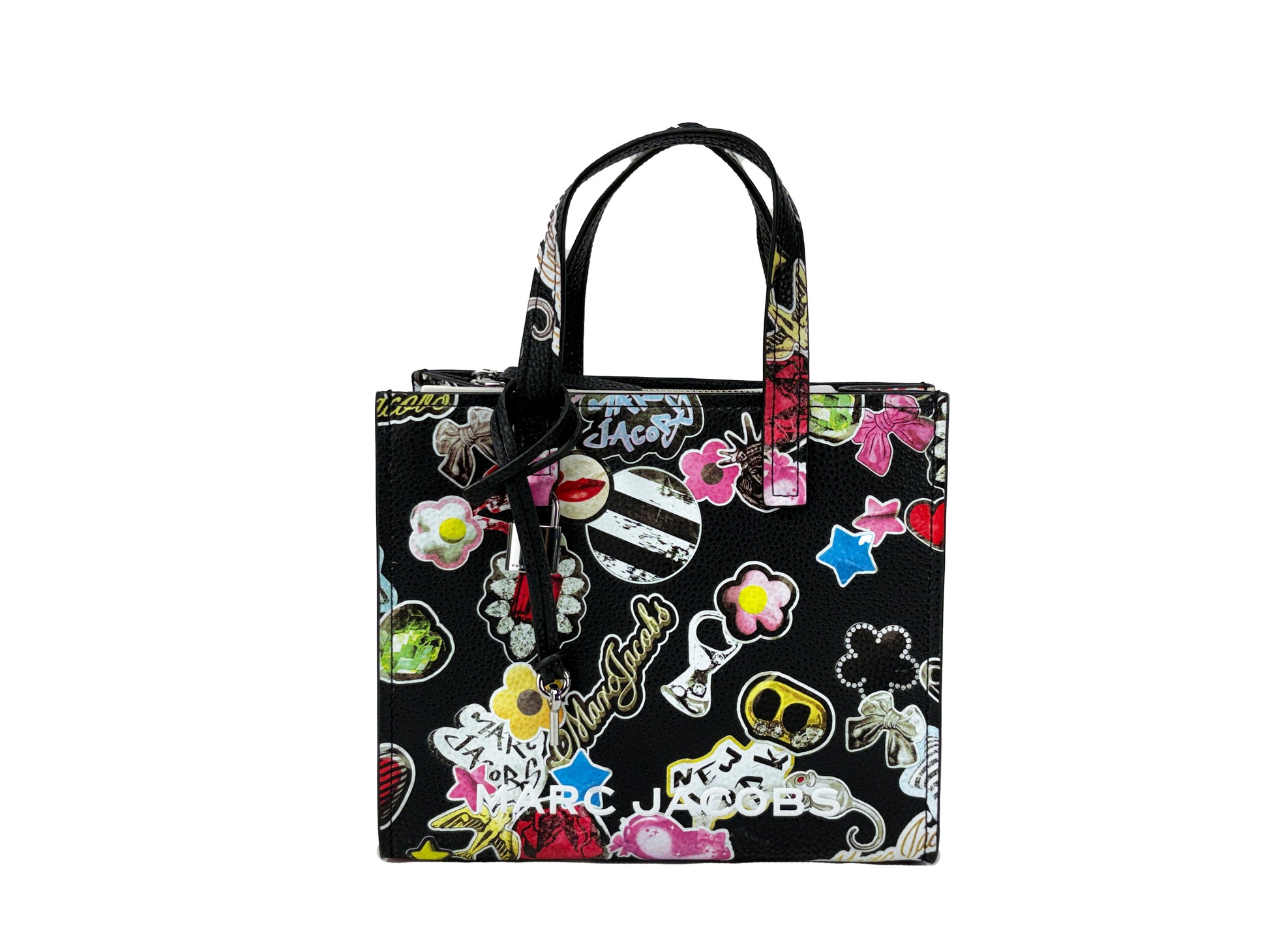 Marc Jacobs Mini Grind Black Sticker Leather Crossbody Bag