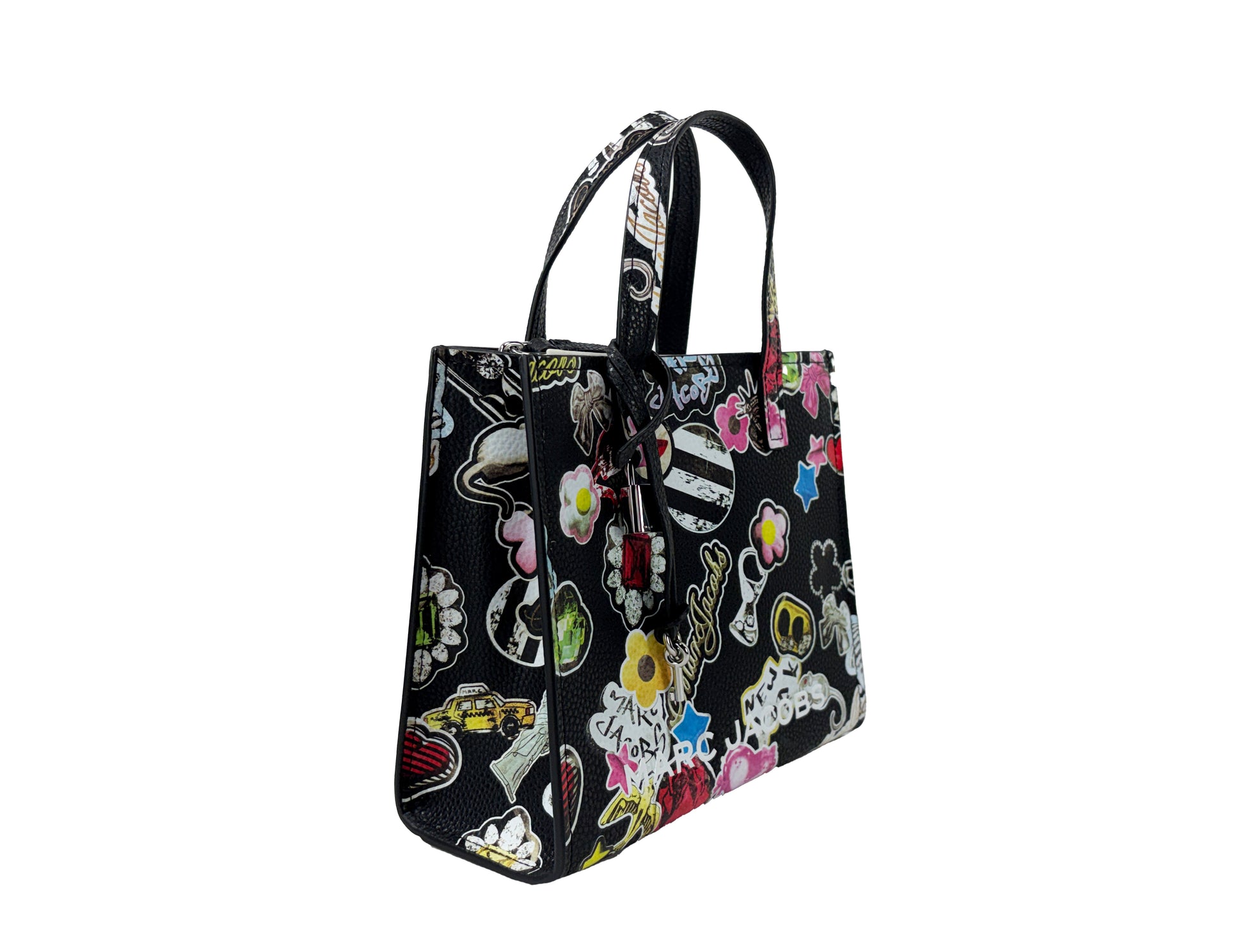 Marc Jacobs Mini Grind Black Sticker Leather Crossbody Bag