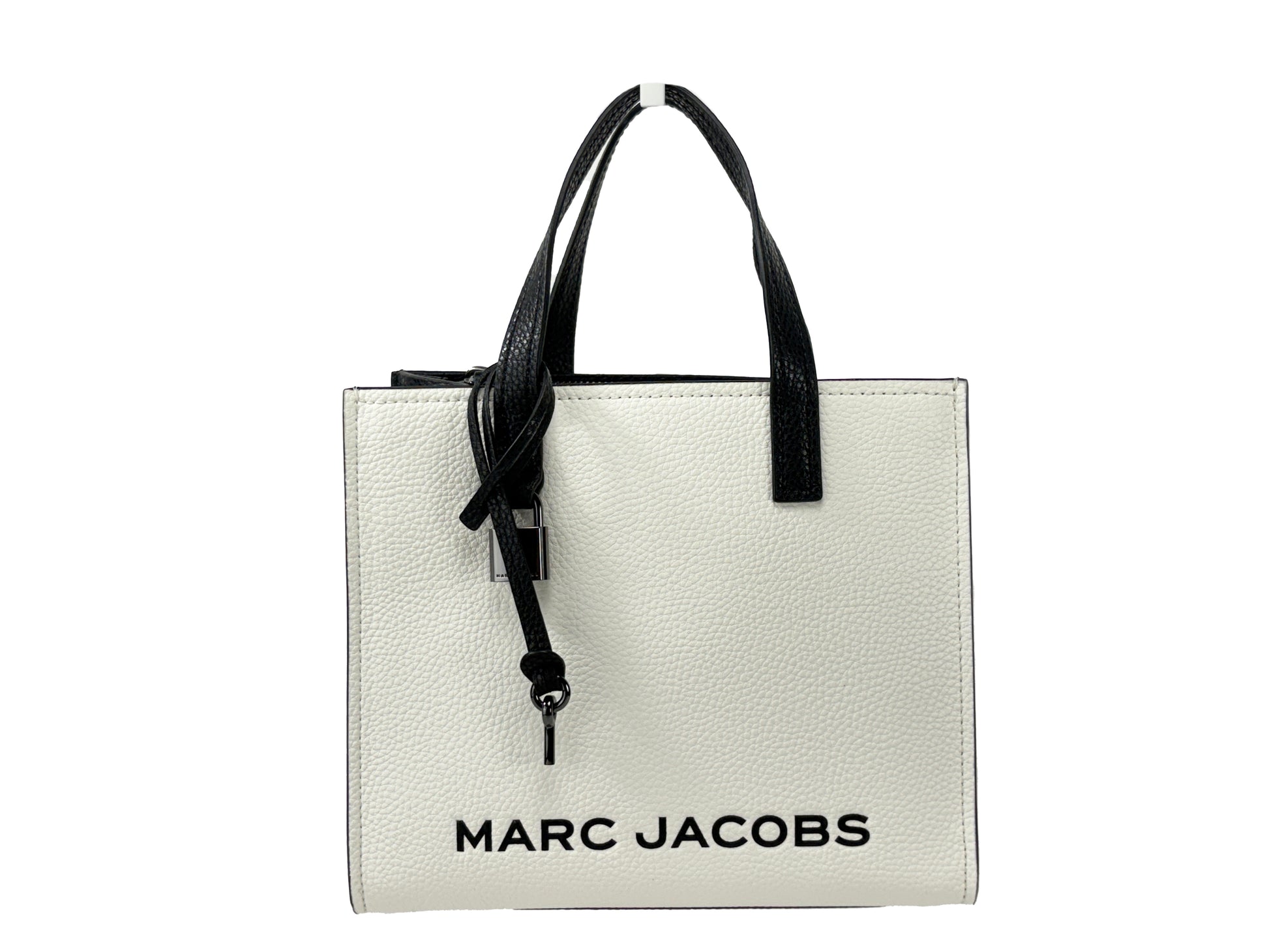 Marc Jacobs Mini Grind White Black Leather Crossbody Bag