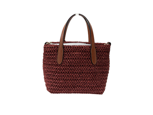 Coach Mini City Gingham Straw Tote Crossbody Bag