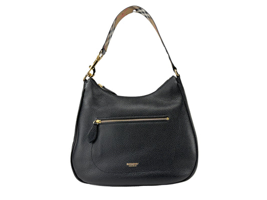 Burberry Hobo Leather Large Shoulder Bag