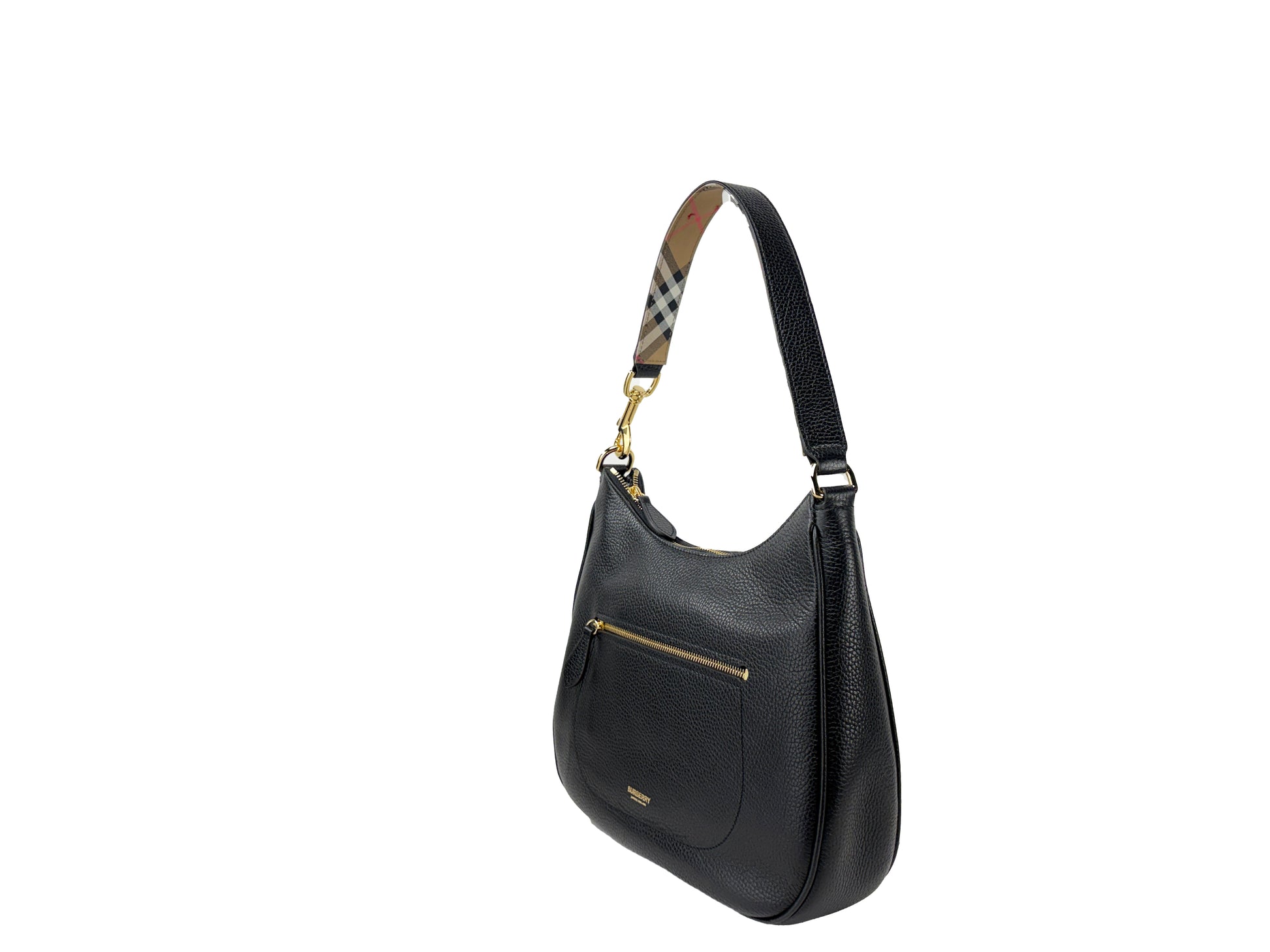 Burberry Hobo Leather Large Shoulder Bag