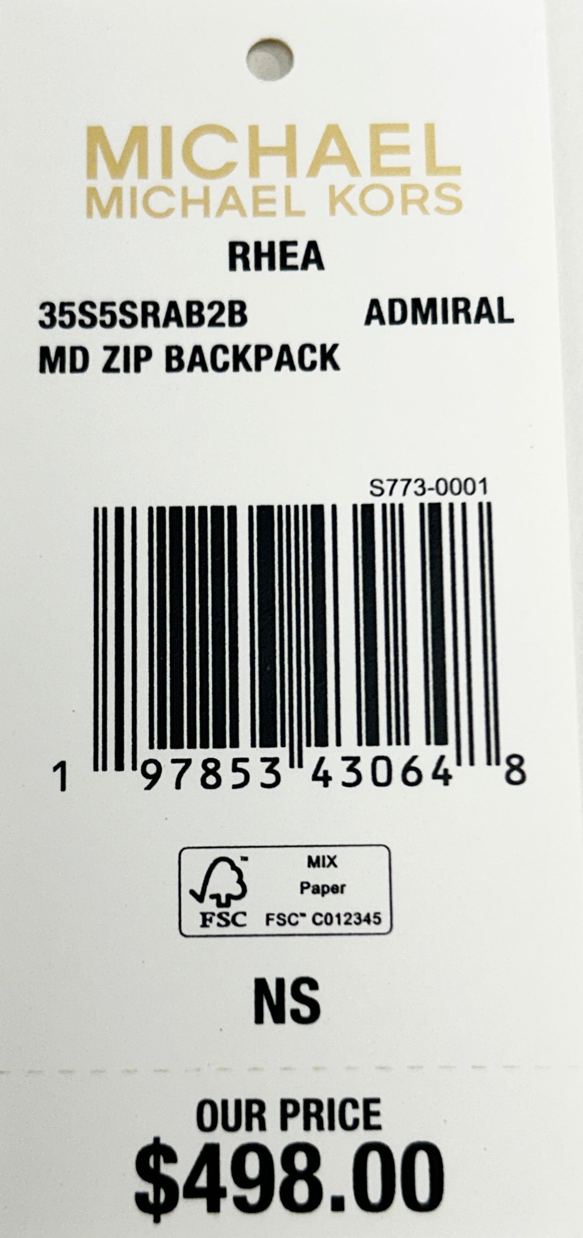 Michael Kors Rhea Medium PVC Backpack Bookbag