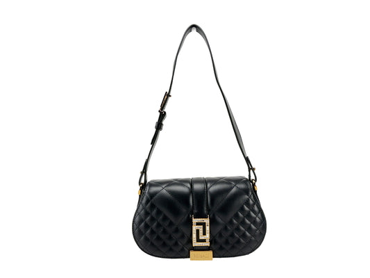 Versace Mini Black Greca Goddess Crossbody Bag