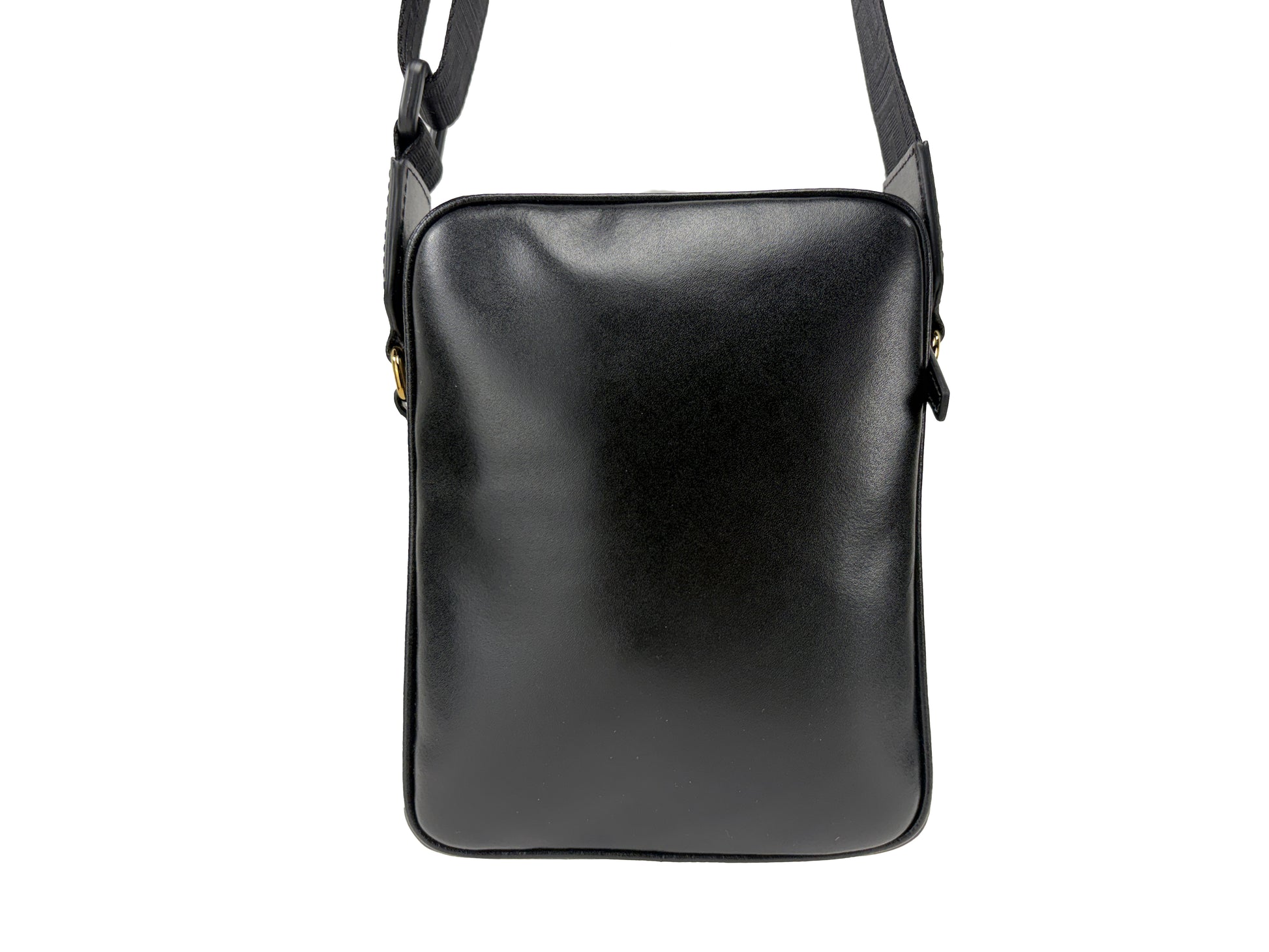 Versace Black Leather Greca Crossbody Bag