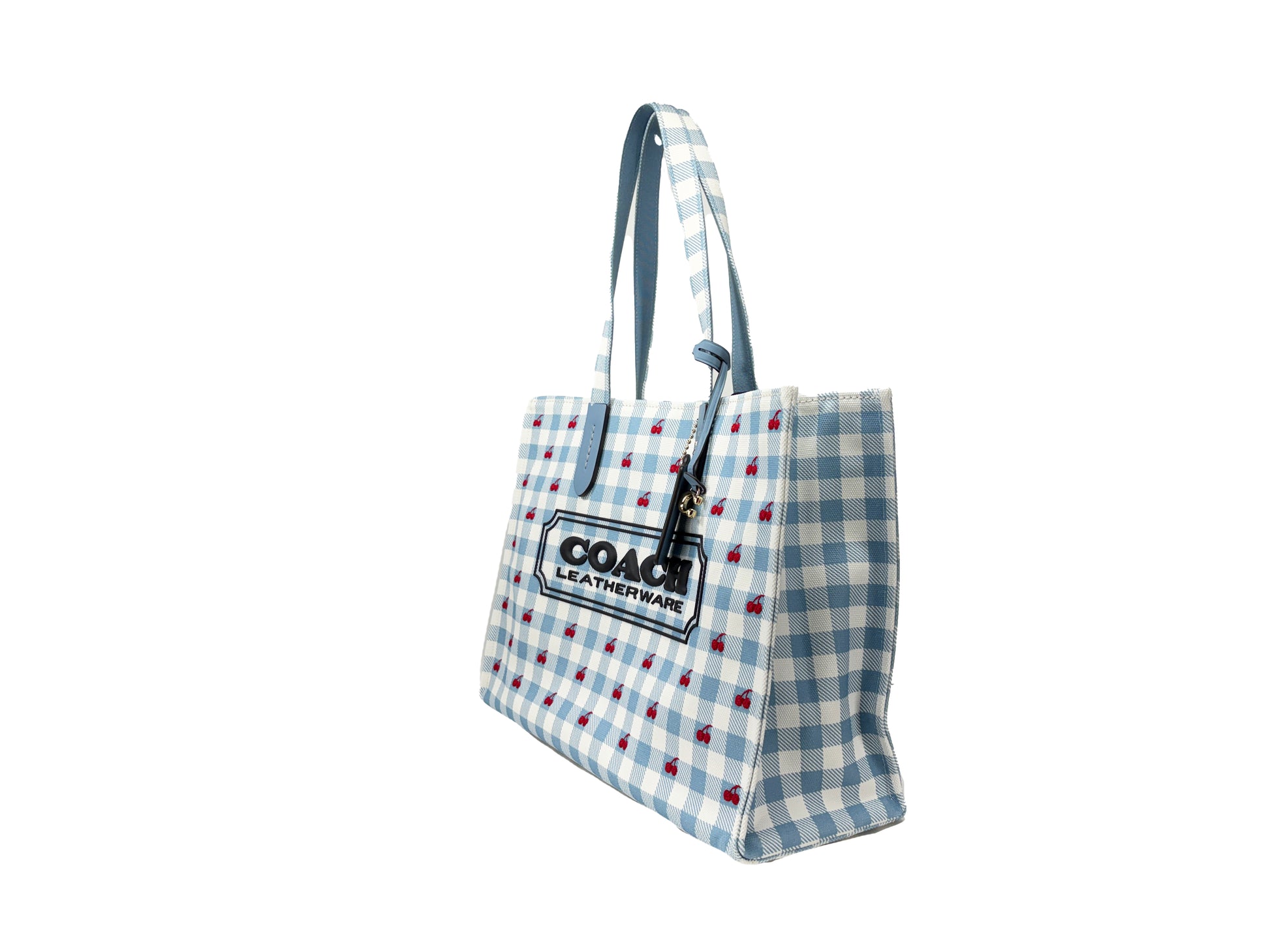 Coach Gingham Print Canvas Tote Bag