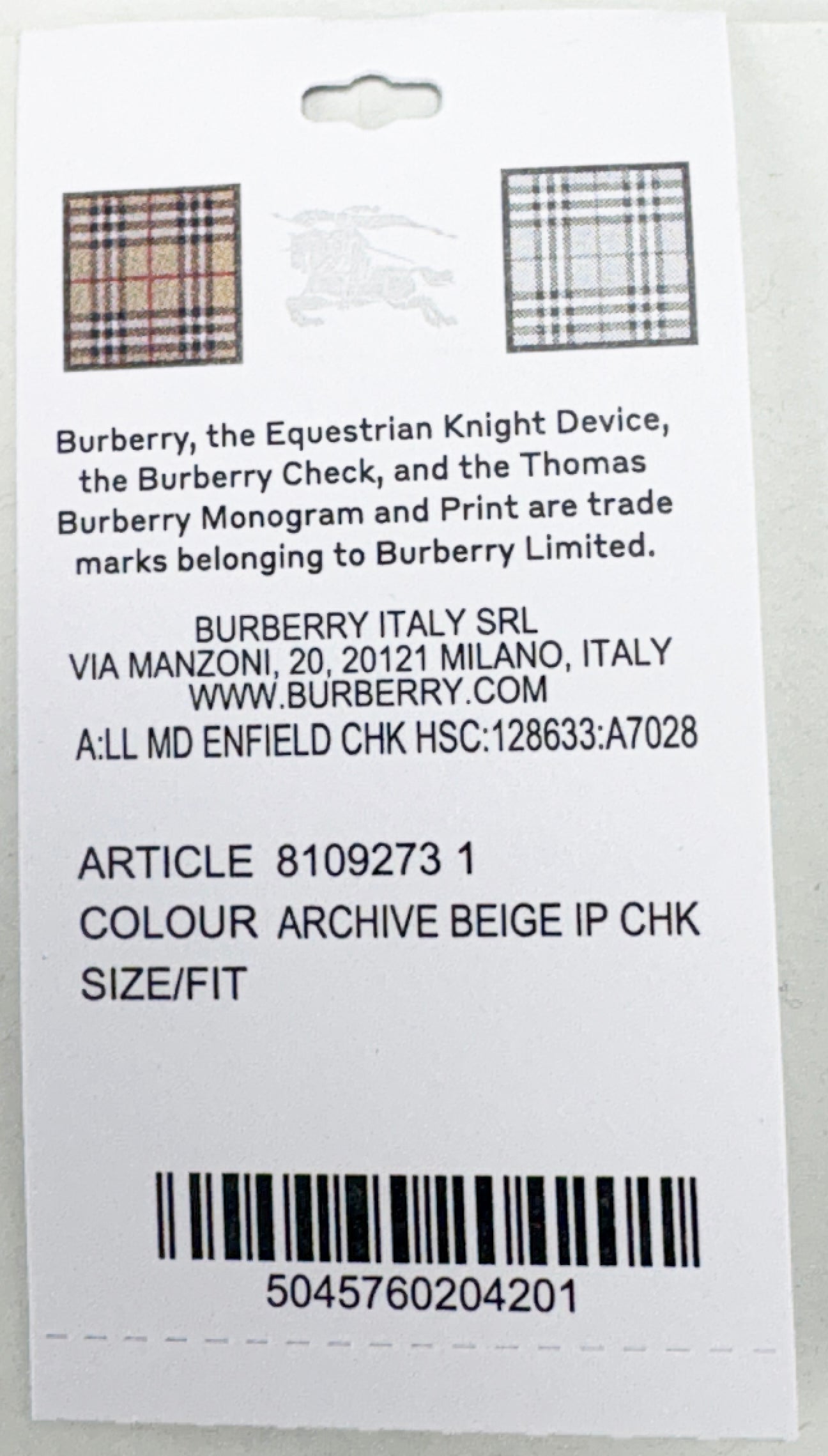 Burberry Enfield Medium Check Backpack Bookbag